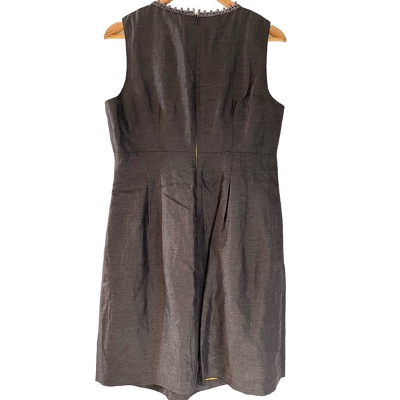 ❤️ Nine West Gunmetal Ruffle Front Sheath Dress - Picture 5 of 9